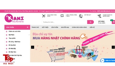 Wedsite bán hàng của Kami Shop có nhiều sản phẩm