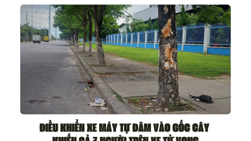 ĐIỀU KHIỂN XE MÁY TỰ ĐÂM VÀO GỐC CÂY KHIẾN CẢ 3 NGƯỜI TRÊN XE TỬ VONG