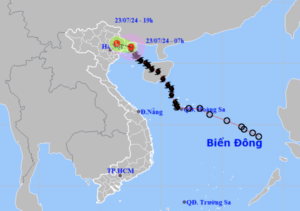 Bão số 2 - Tiến vào 2 tỉnh Việt Nam