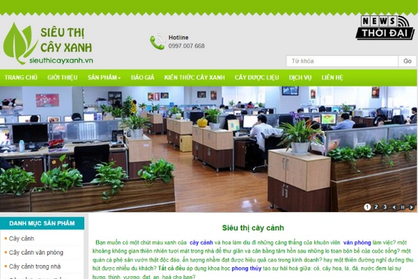 Website của Siêu thị cây xanh