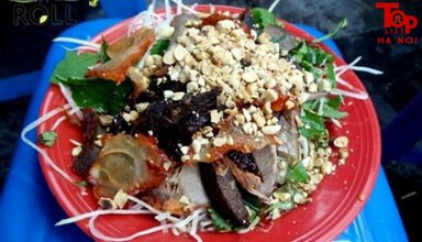 Nộm bò khô chợ Nghĩa tân - quán ăn vặt ngon Hà Nội