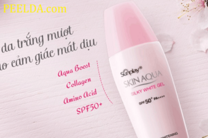 Review Kem Chống Nắng Skin Aqua Silky White Gel